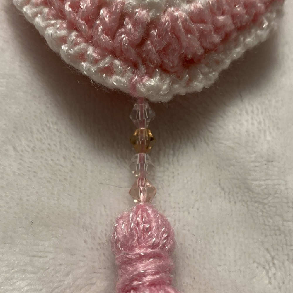 Handmade Crochet Keychain Heart - Picture 3 of 6